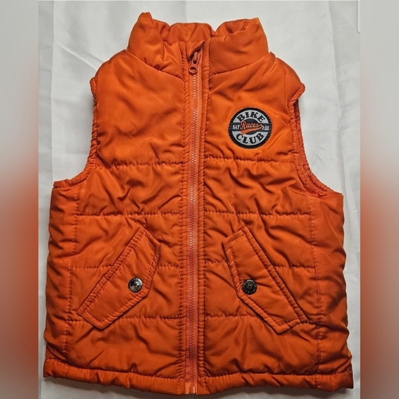 Kids Headquarters Boys Bright Orange Vest With Full Zipper Size 18 Months - Picture 1 of 10